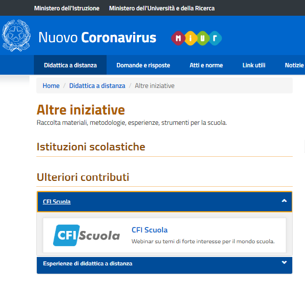 Il MIUR promuove i webinar gratuiti di CFIScuola!