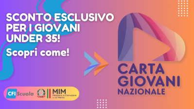 Nuova convenzione con la Carta Giovani Nazionale: sconto esclusivo per i giovani con CFIScuola!